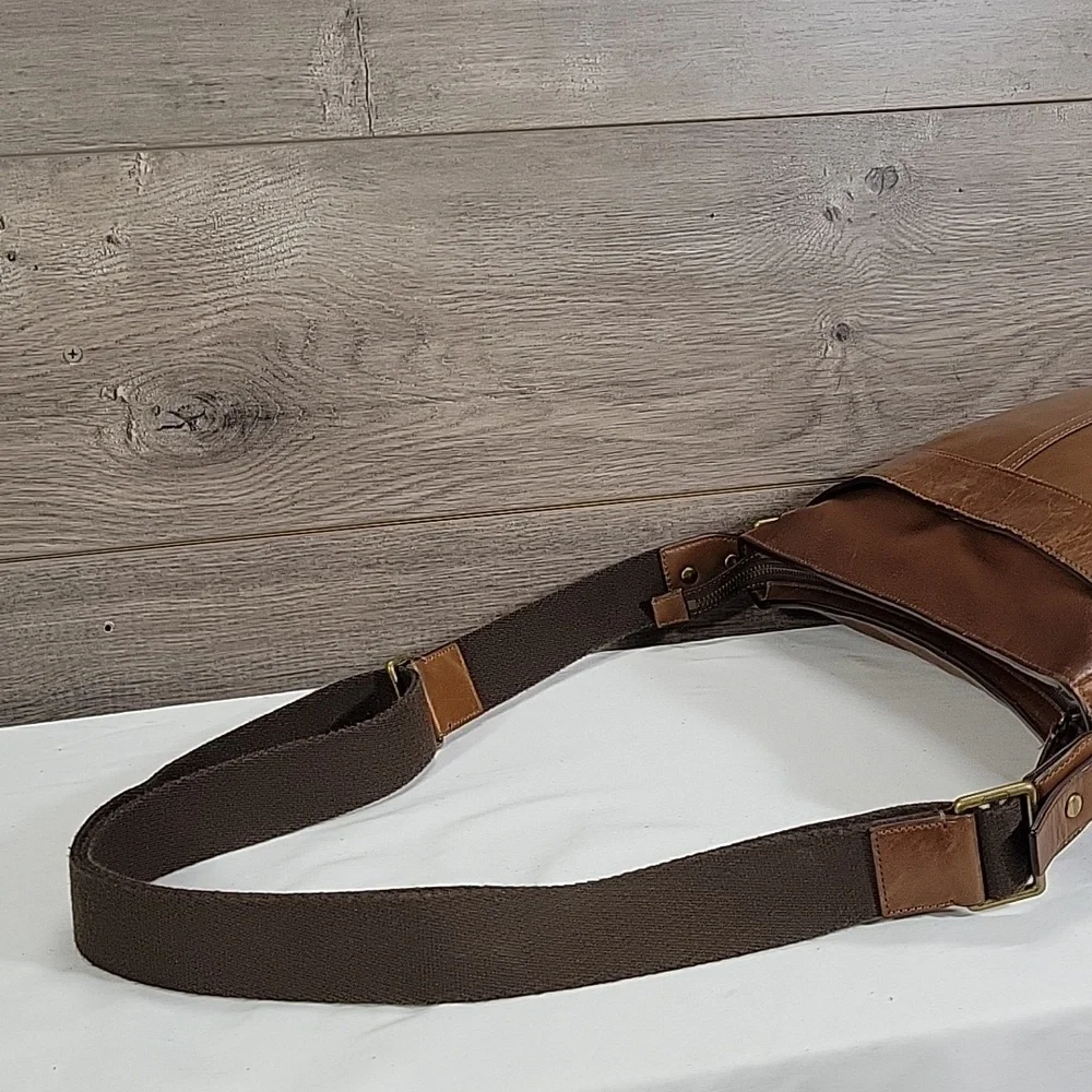 Men's Coach Bleeker Legacy Brown Leather Crossbody Shoulder Bag 70488